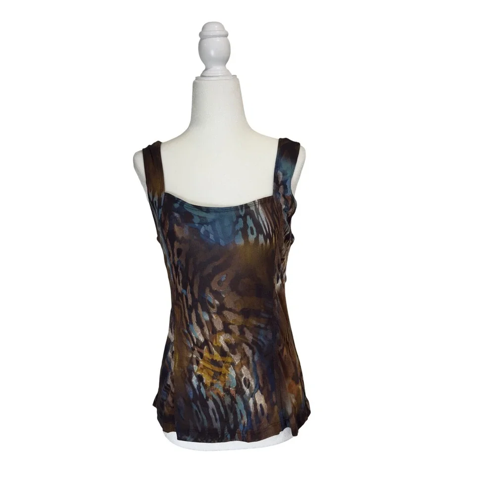 Vintage Y2K Animal Print 2-Piece Tank & Tie-Front‎ Jacket Set Women's Size M